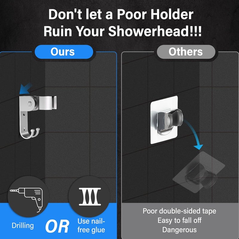 NTPN Dual Shower Head with Handheld for Couples: High Pressure Double Shower Heads for Two People - Adjustable Two Showerhead System with 3 Flow Settings Fits 2 Person Bathroom (Chrome) - Image 4
